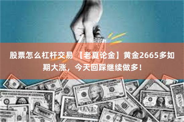 股票怎么杠杆交易 【老夏论金】黄金2665多如期大涨，今天回踩继续做多！